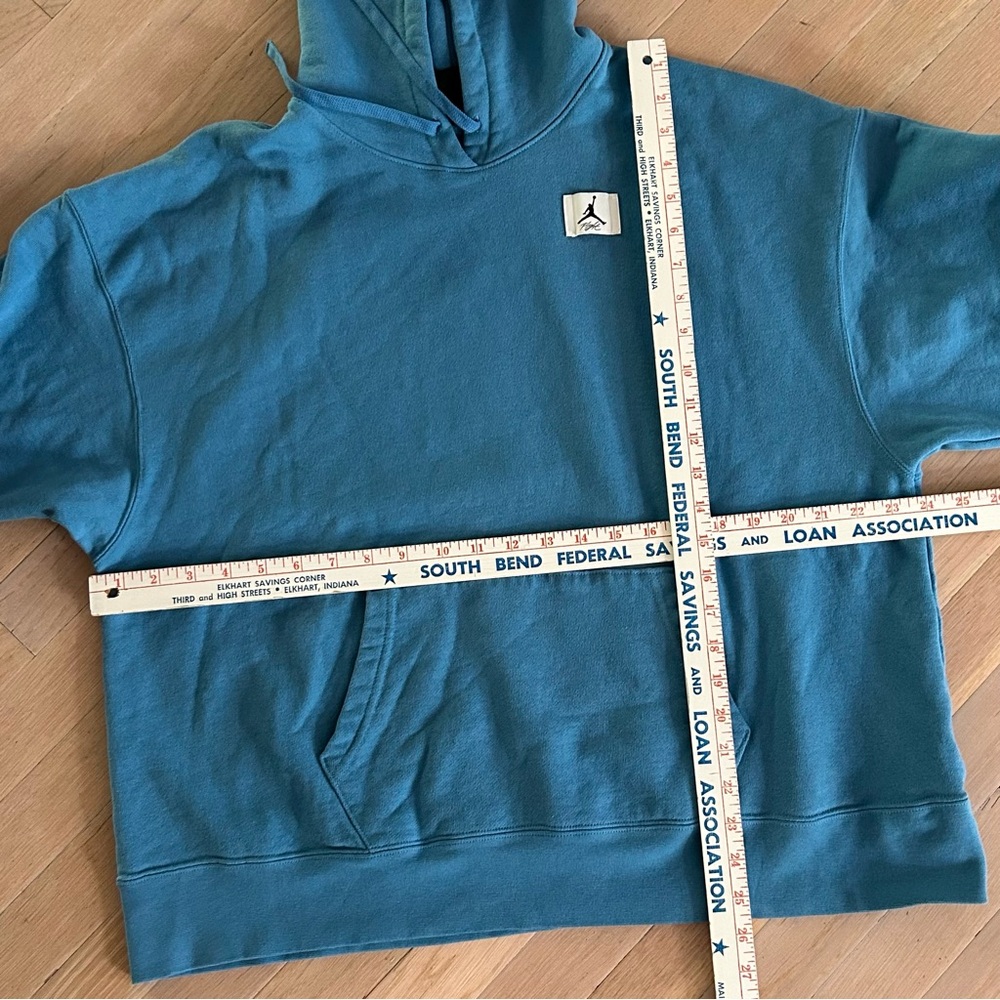 Jordan Flight Oversize Heavyweight Blue Fleece Hoodie Women's M Kangaroo Pocket - Picture 10 of 10